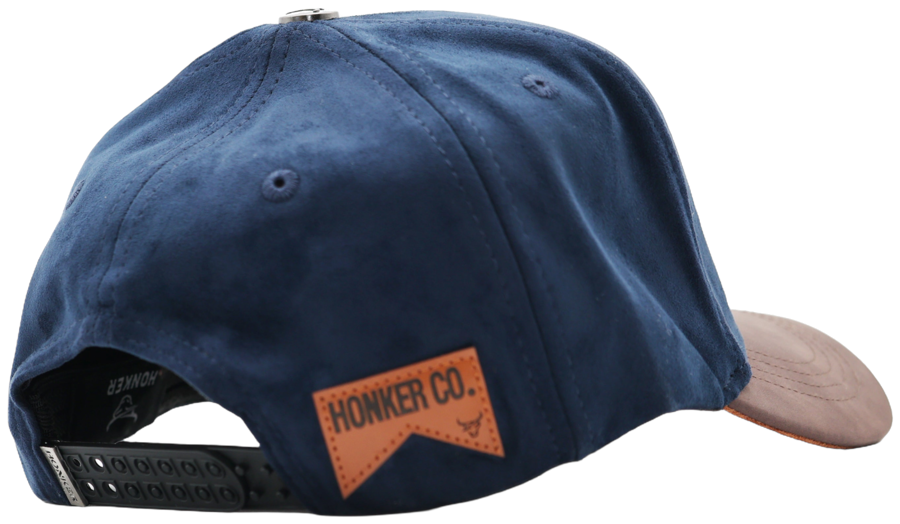 Honker Club LA hat, back, with Honker Co. patch and snap strap