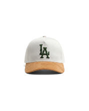 CLUB LA HAT KHAKI/GREEN LOGO - LEATHER BRIM