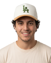 CLUB LA HAT KHAKI/GREEN LOGO - LEATHER BRIM