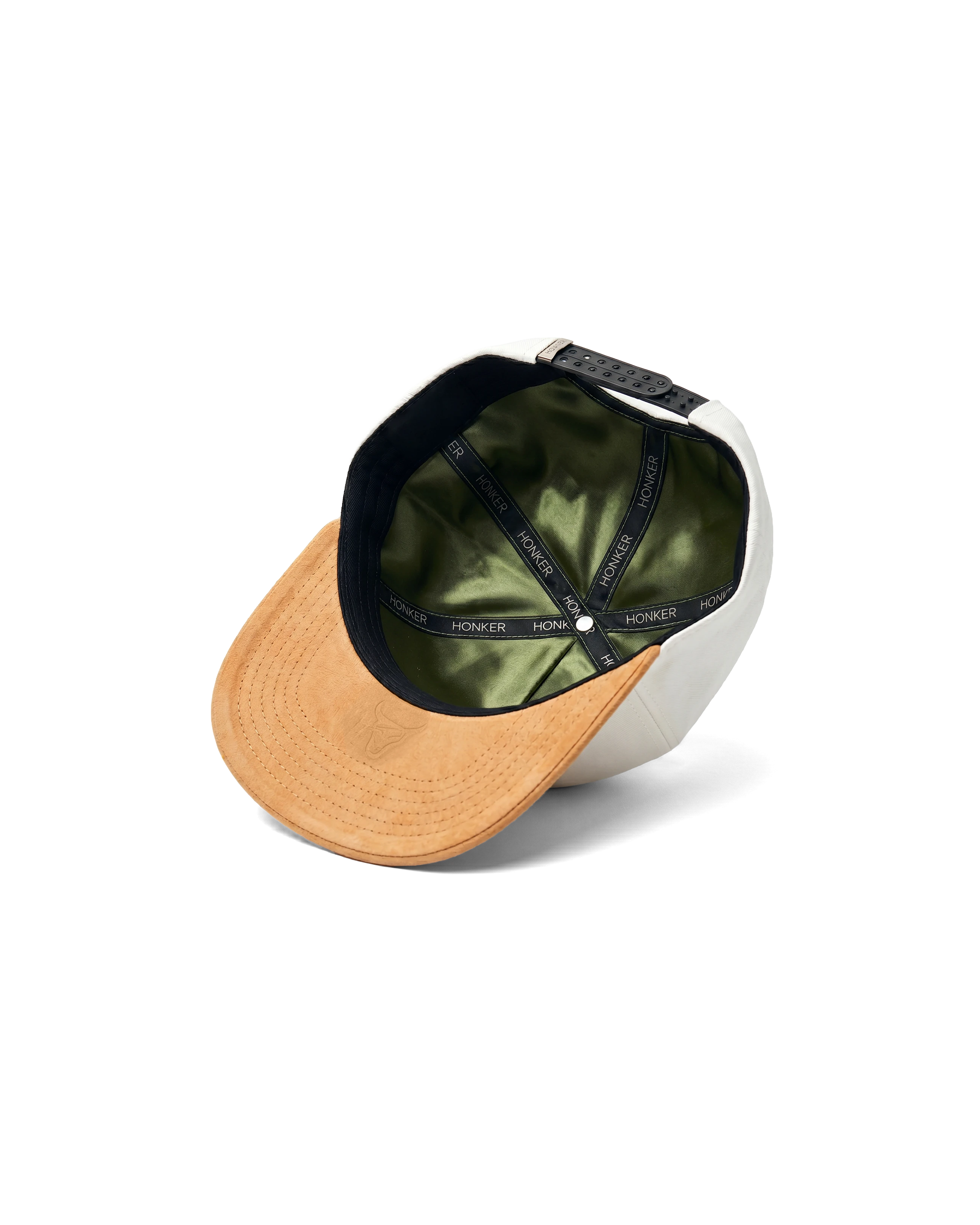 CLUB LA HAT KHAKI/GREEN LOGO - LEATHER BRIM
