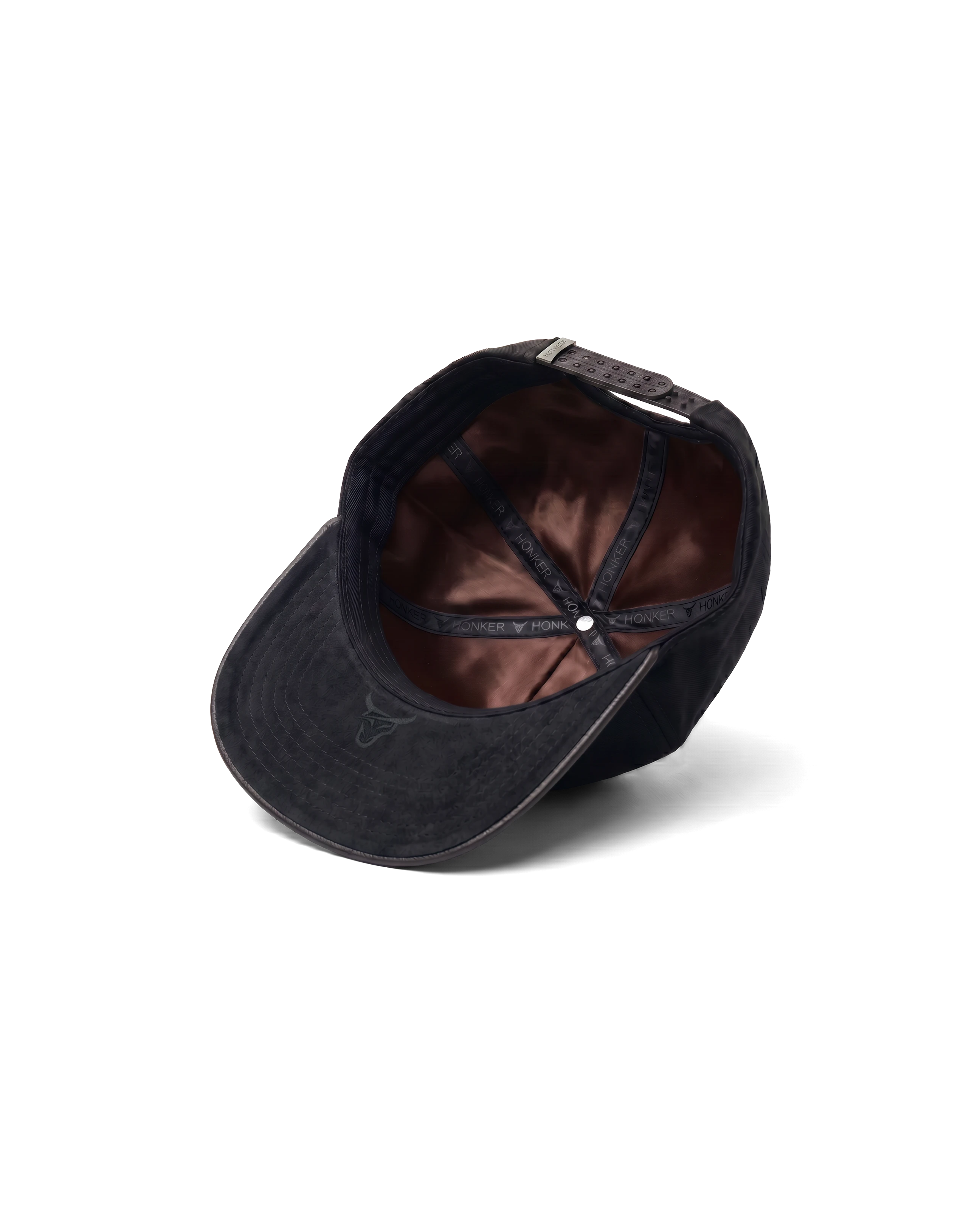 HONKER HAT- BLACK/BROWN LEATHER BRIM