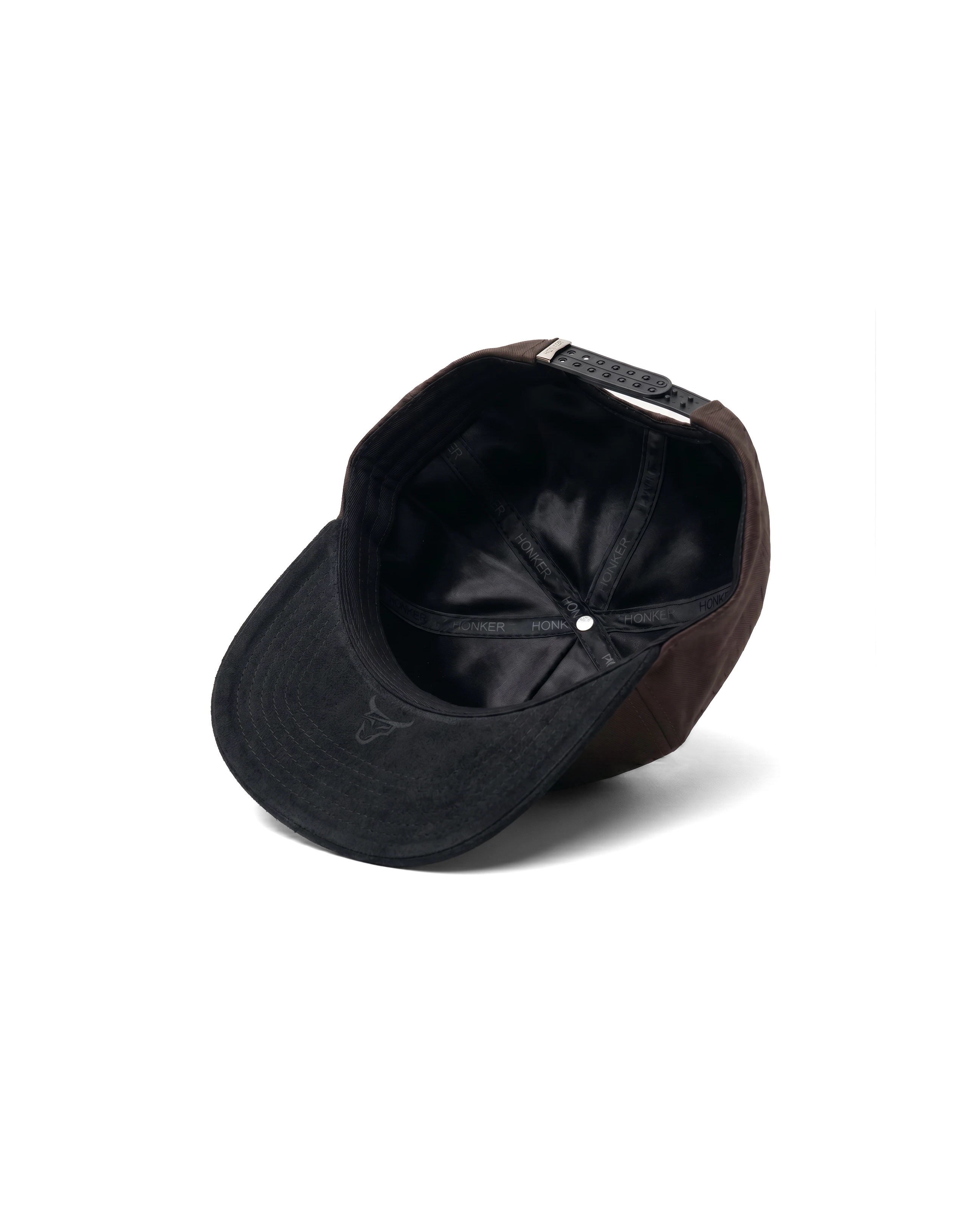 HONKER HAT- DARK BROWN/BLACK LEATHER BRIM