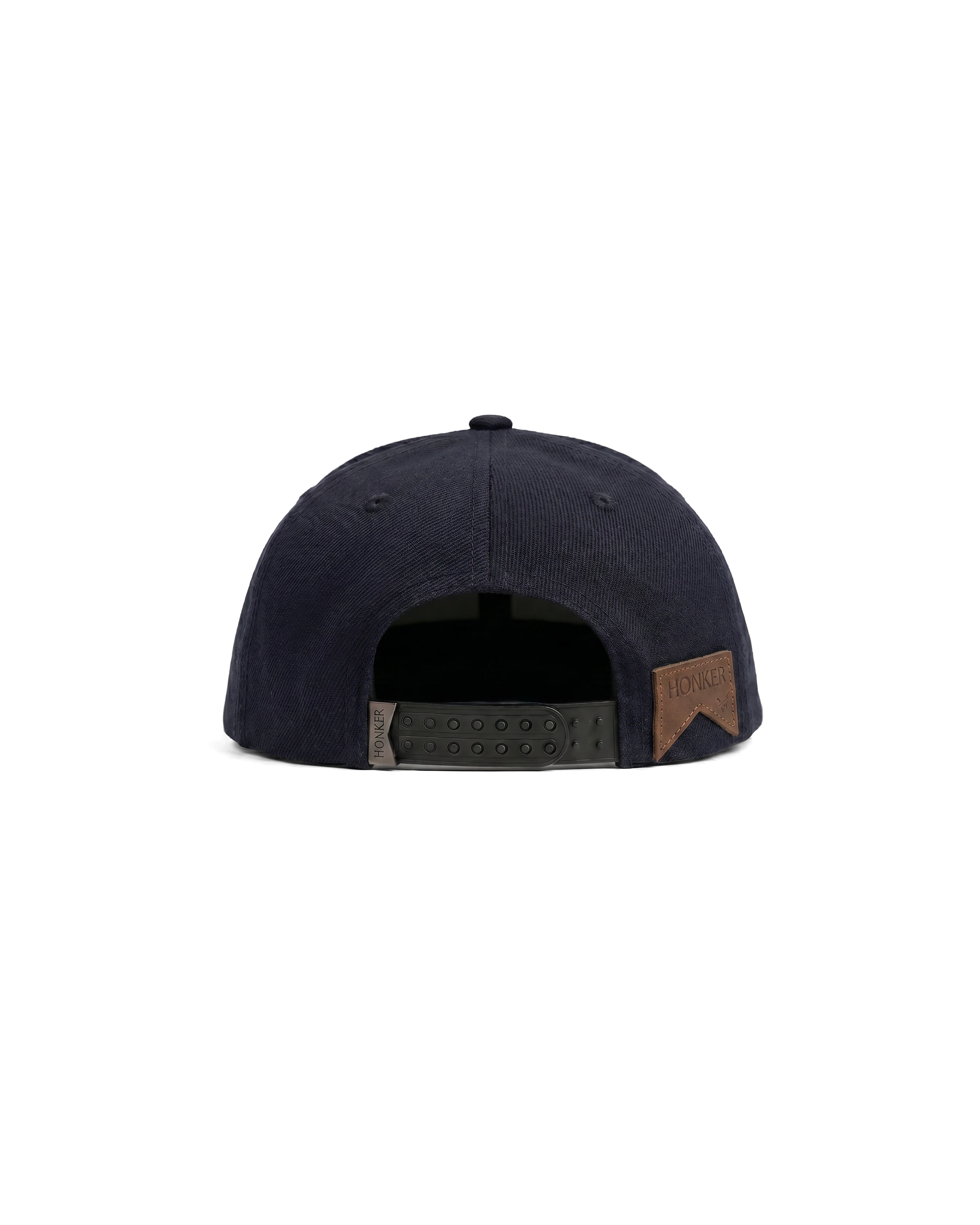HONKER HAT- BLUE/BROWN - LEATHER BRIM