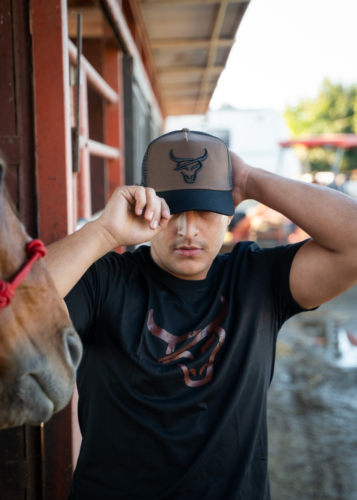 Bull Logo t-shirt Black/brown