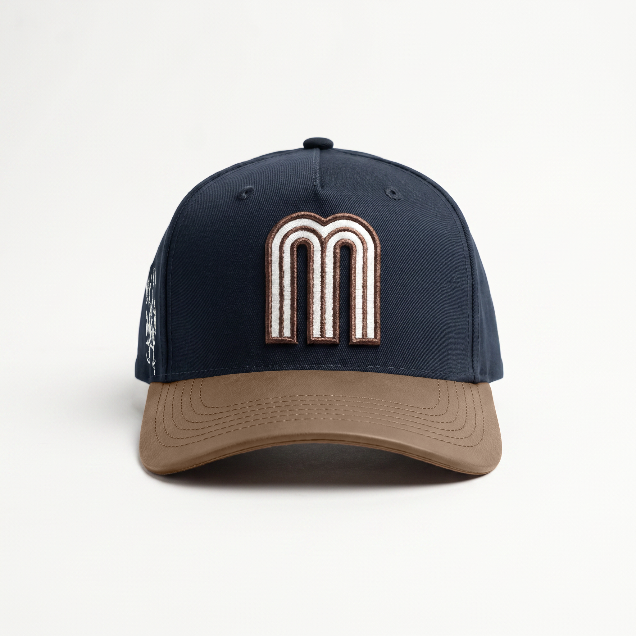 SI DIOS QUIERE HAT - BLUE/BROWN LEATHER BRIM