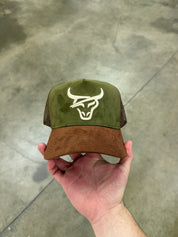 HONKER BULL HAT - GREEN/BROWN - MESH