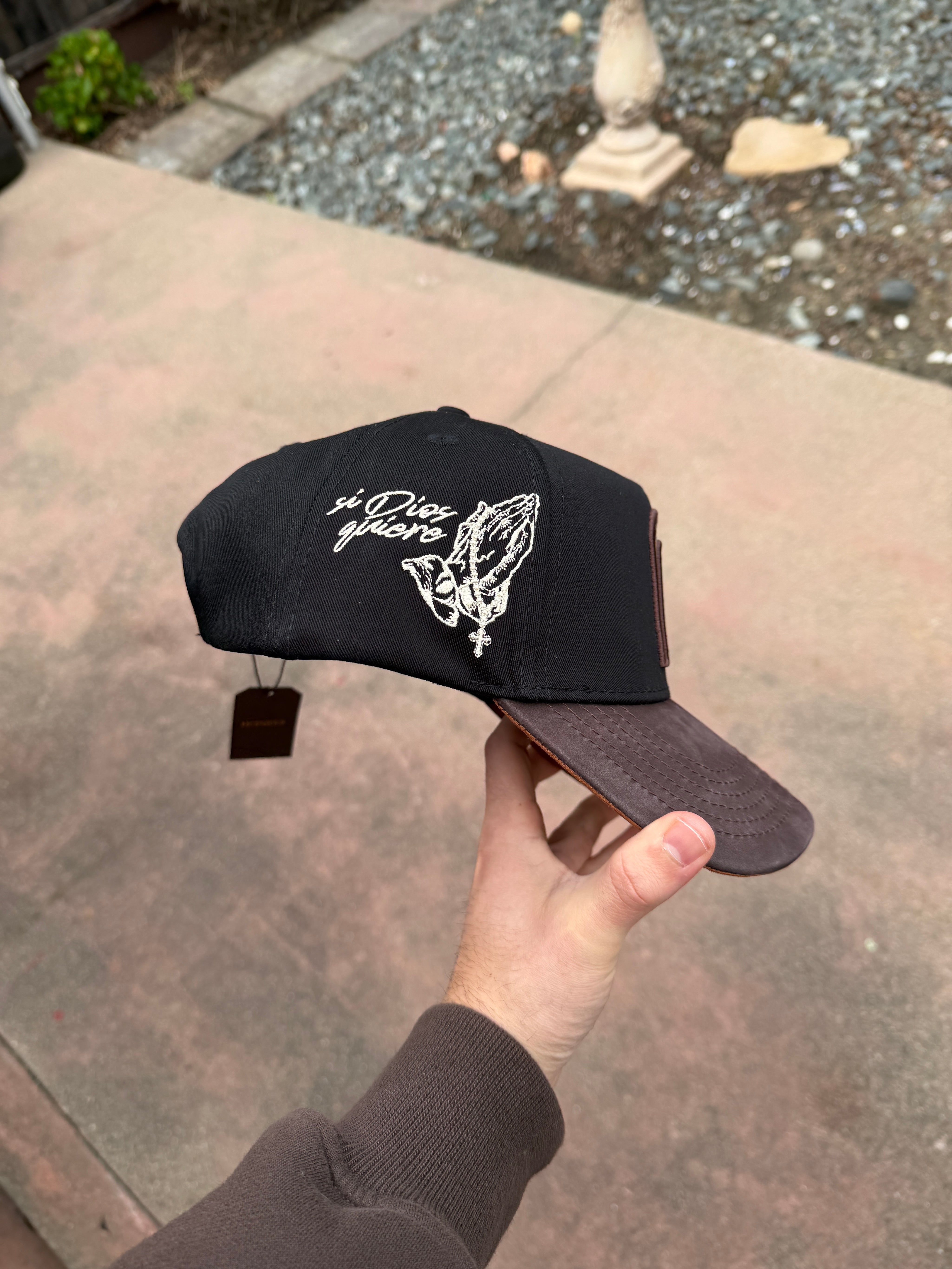 MEXICO SI DIOS QUIERE BLACK/BROWN LEATHER BRIM