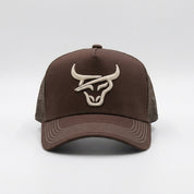 HONKER BULL HAT - BROWN/OFF WHITE LOGO - MESH