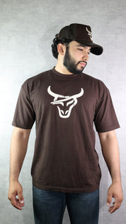 Bull Logo t-shirt brown/off white