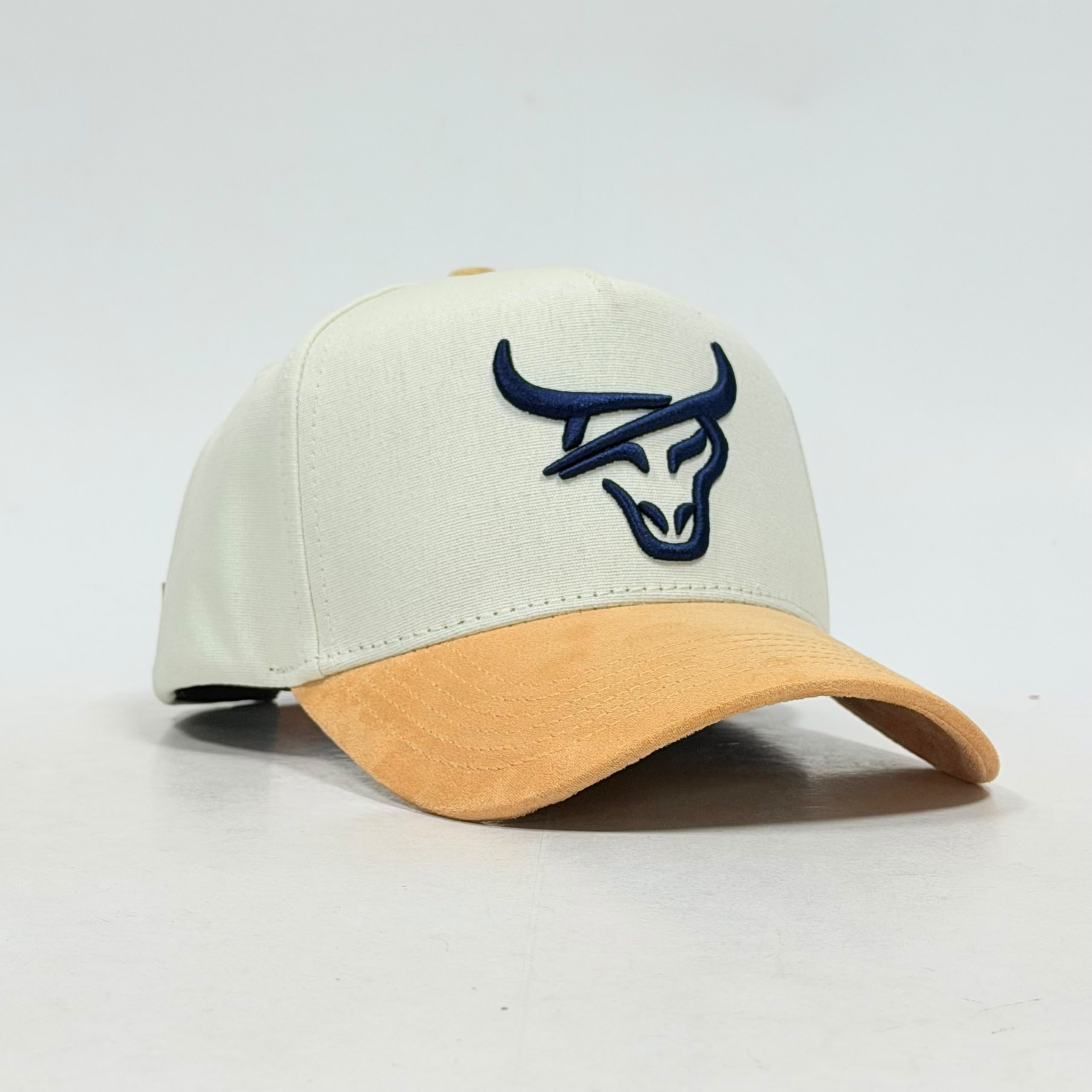 HONKER BULL HAT - CREAM/BLUE LOGO - SUEDE BRIM