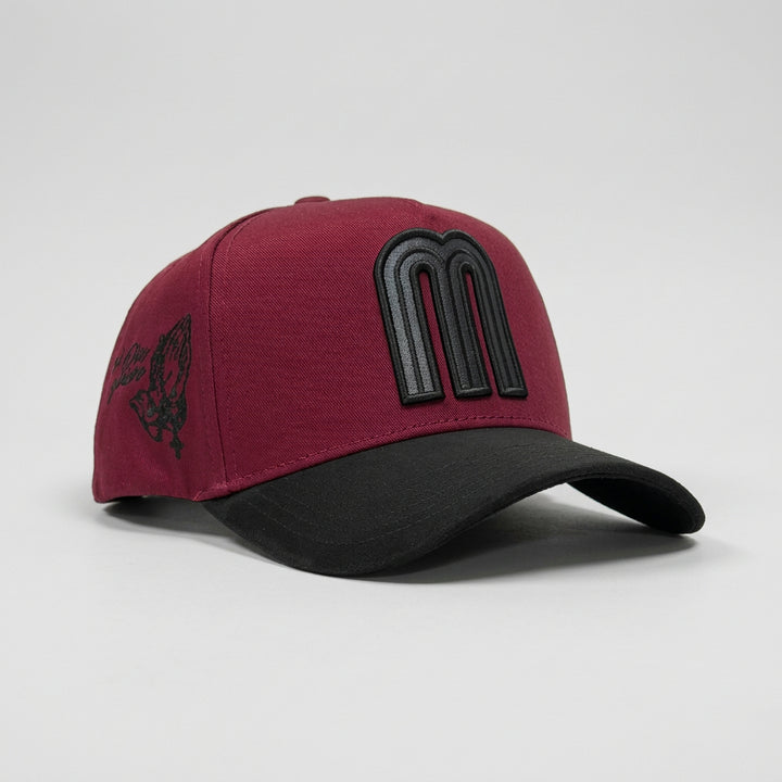 SI DIOS QUIERE HAT - MAROON/GRAY LOGO