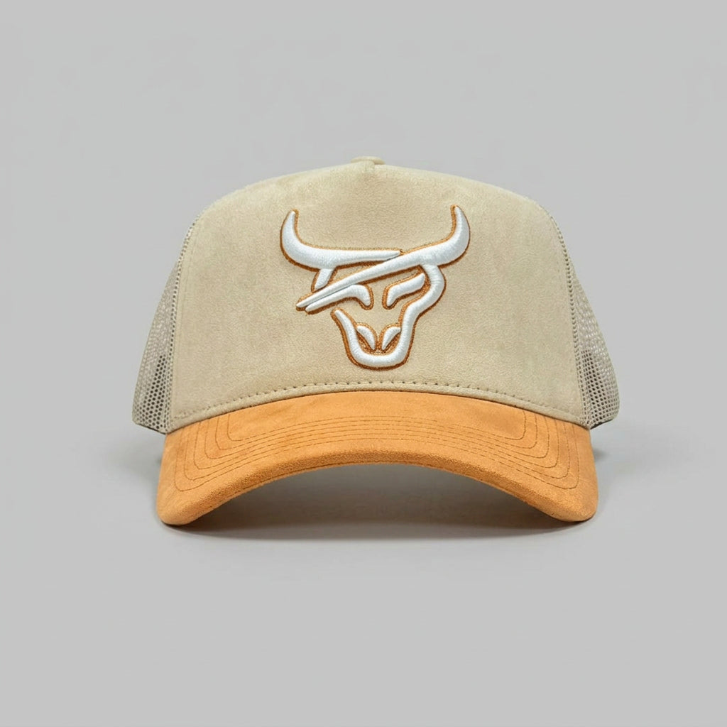 HONKER BULL HAT - CREAM/WHITE LOGO - MESH