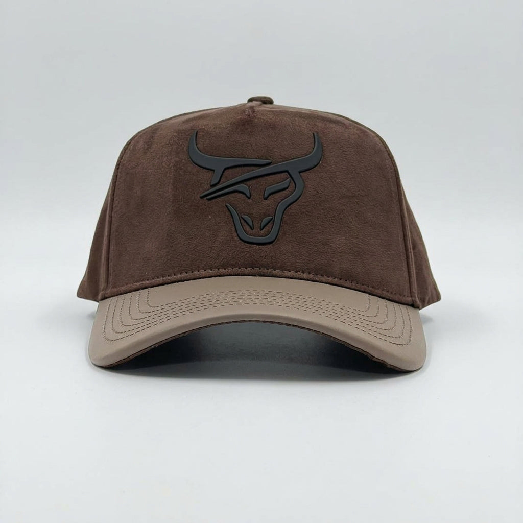 HONKER BULL HAT BROWN/BLACK LOGO - SUEDE