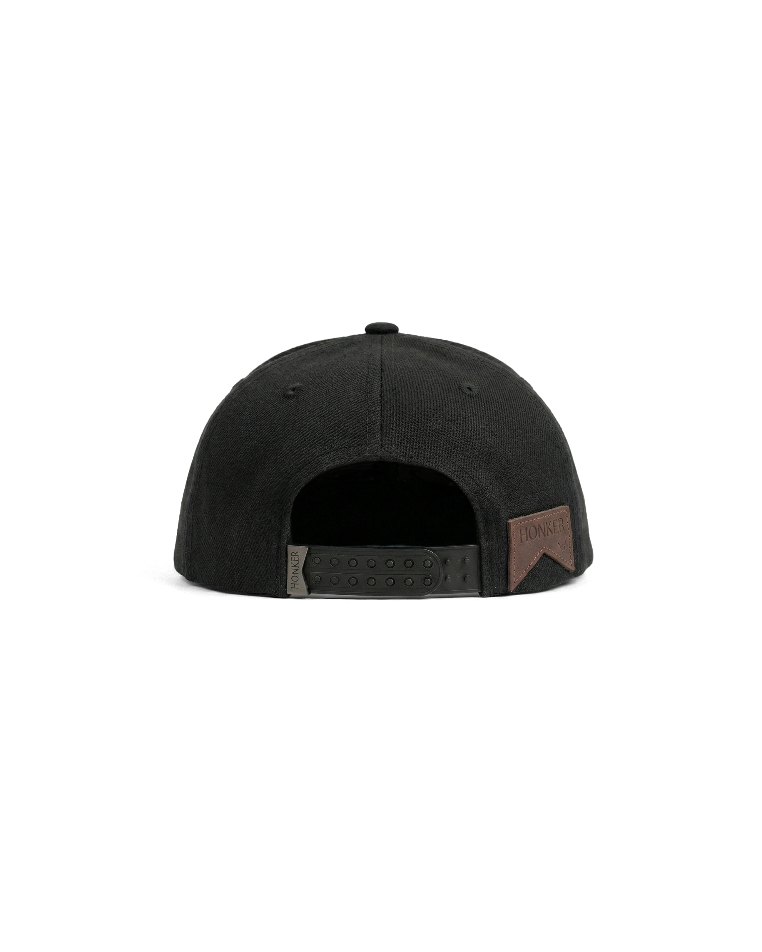 HONKER HAT- BLACK/BROWN LEATHER BRIM