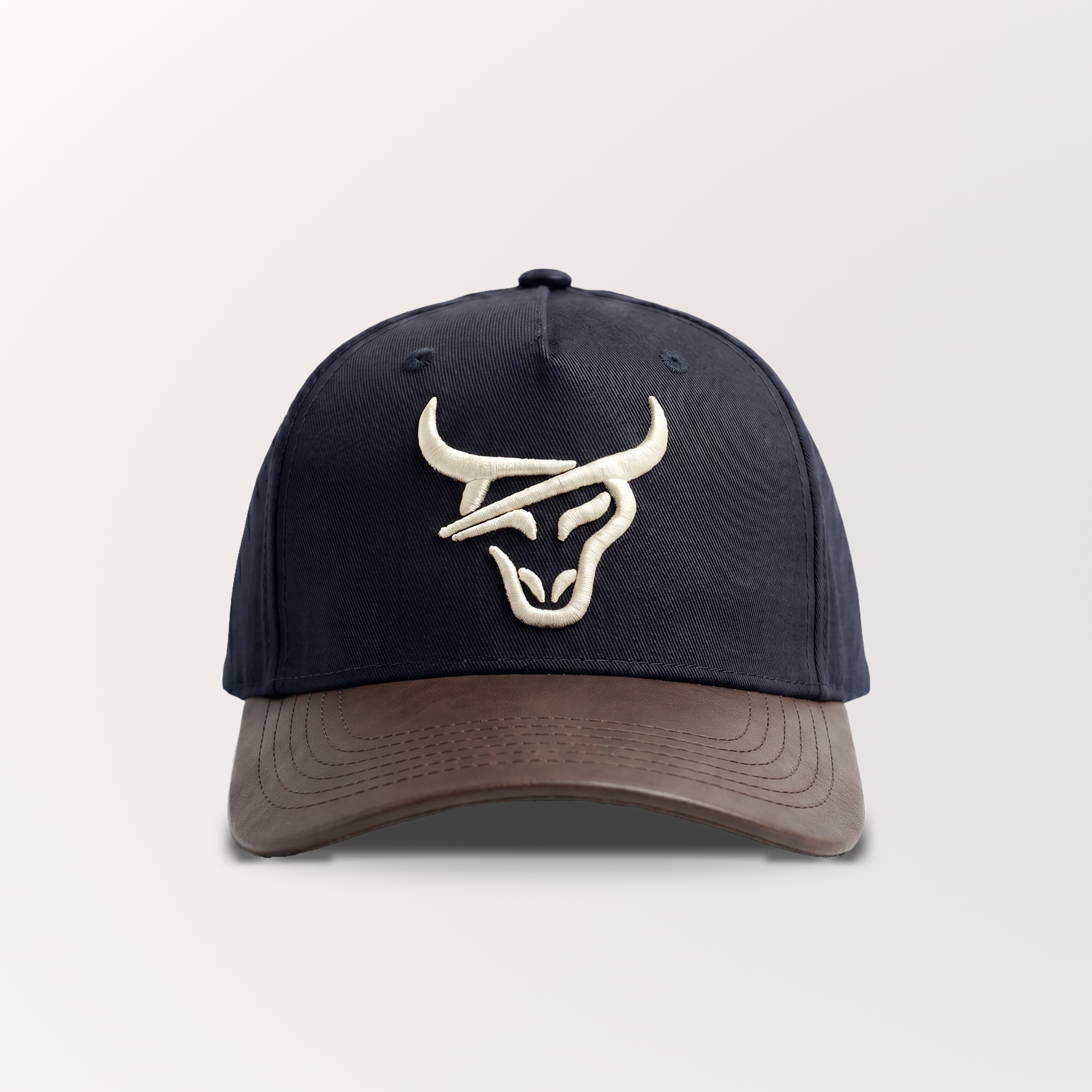 HONKER HAT- BLUE/BROWN - LEATHER BRIM