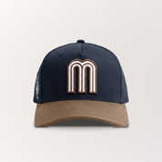 SI DIOS QUIERE HAT - BLUE/BROWN LEATHER BRIM