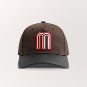 SI DIOS QUIERE HAT-BROWN/BLACK- LEATHER BRIM
