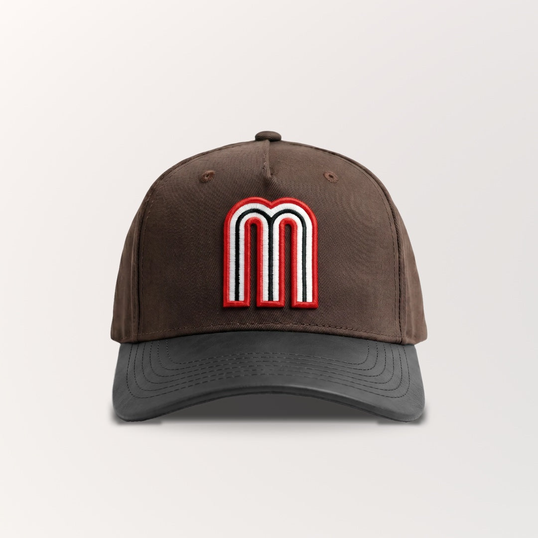 SI DIOS QUIERE HAT-BROWN/BLACK- LEATHER BRIM